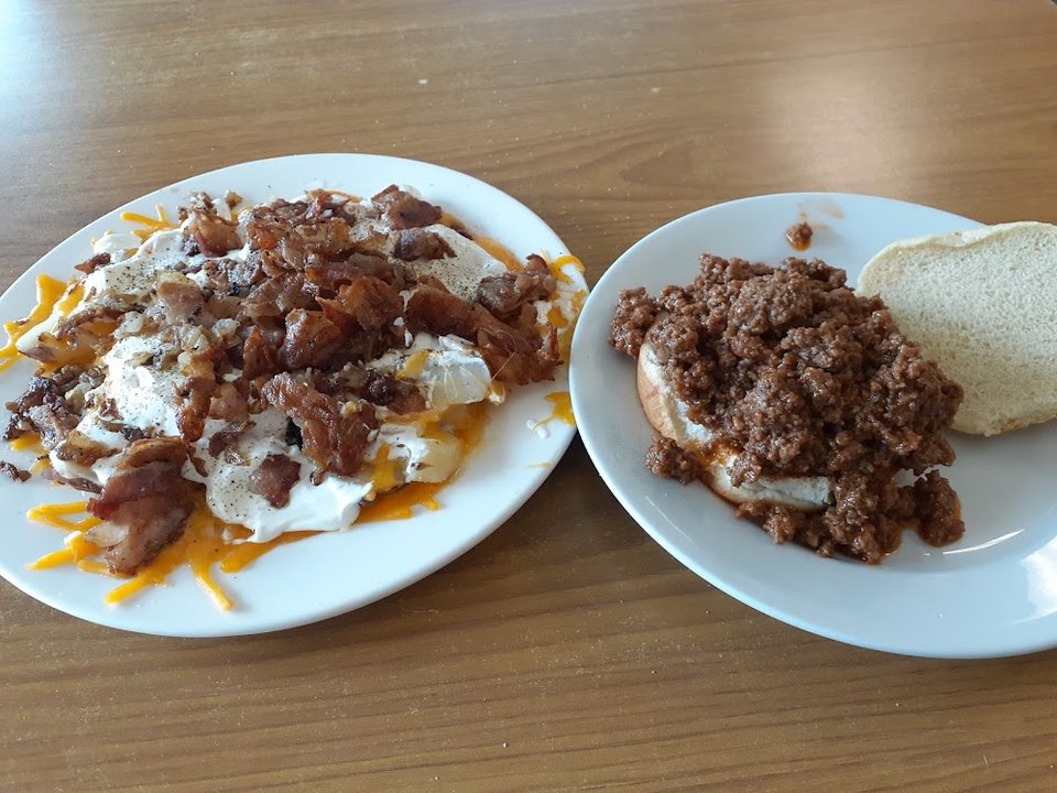 Sloppy Joes with Overly Loaded Baked Potato