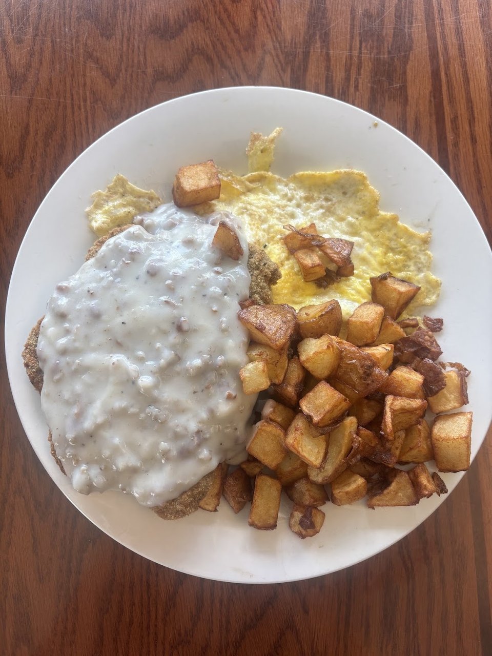 Two Biscuits and Gravy Juice and Coffee